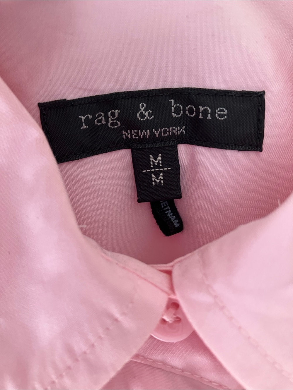 Rag & Bone Connie Poplin Peony Light Pink Button-Up Shirt - Picture 8 of 9